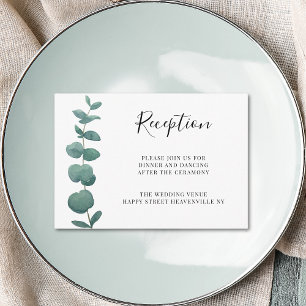 Minimal Eucalyptus Wedding Reception Enclosure Card