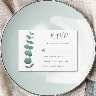 Minimal Eucalyptus Wedding RSVP Card