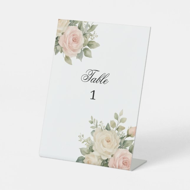 Minimal Eucalyptus Wedding Tabletop Sign (Front)