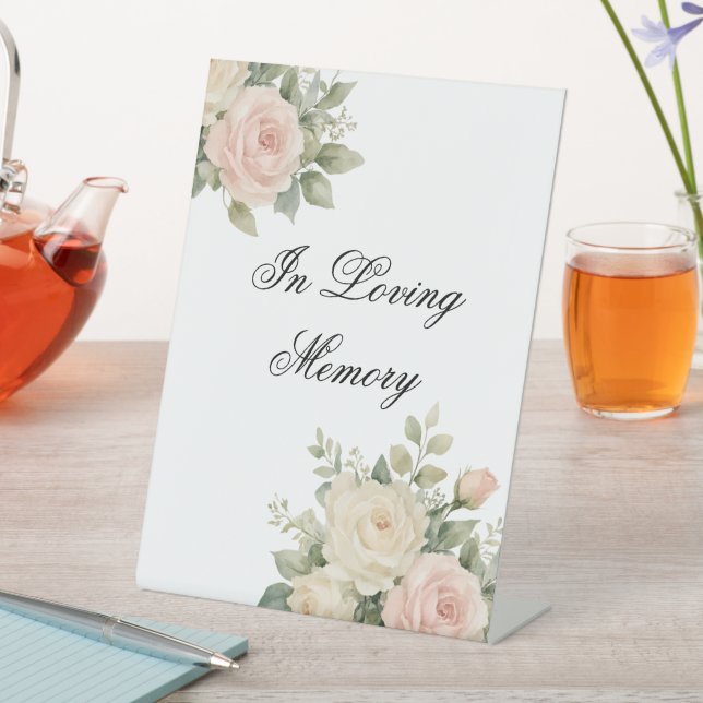Minimal Eucalyptus Wedding Tabletop Sign (In SItu)