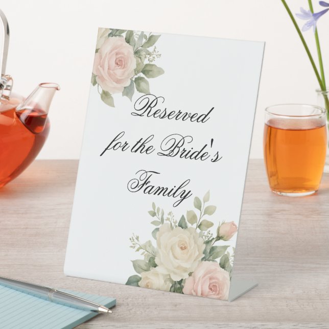 Minimal Eucalyptus Wedding Tabletop Sign (In SItu)