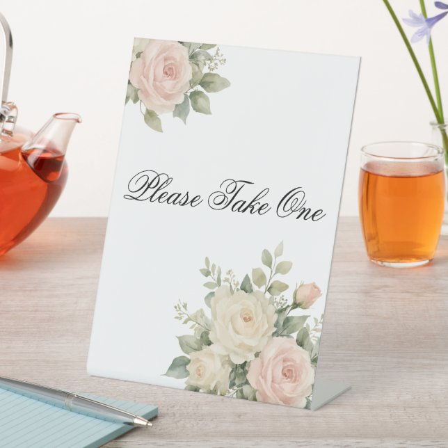 Minimal Eucalyptus Wedding Tabletop Sign (In SItu)