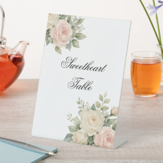 Minimal Eucalyptus Wedding Tabletop Sign