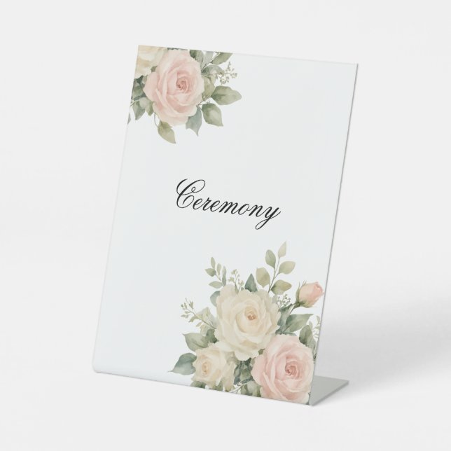 Minimal Eucalyptus Wedding Tabletop Sign (Front)