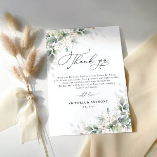 Minimal Eucalyptus Wedding Thank You Cards