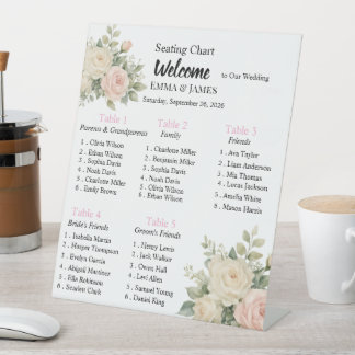 Minimal Eucalyptus Wedding Welcome Pedestal Sign