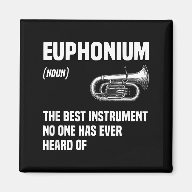 Minimal Euphonium Brass Instrument Marching Band Magnet (Front)