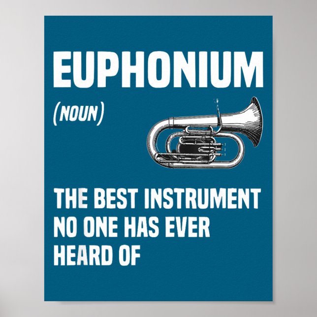 Minimal Euphonium Brass Instrument Marching Band Poster (Front)