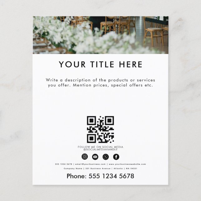 Minimal Event Planner Flyer | Leave a review (Front)