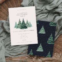 Minimal Evergreen Christmas Engagement Party
