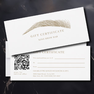 Minimal Eyebrow Salon QR Code Gift Certificate