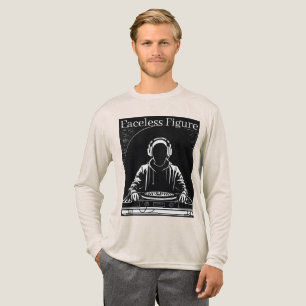 Minimal Faceless DJ Logo (Simple Line Vector) Tri-Blend Shirt