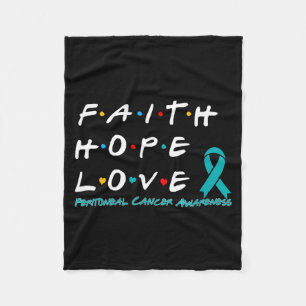 Minimal Faith Hope Love Peritoneal Cancer Fleece Blanket