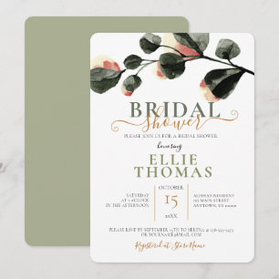 Minimal Fall Botanical Wedding Bridal Shower Invitation