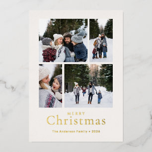 Minimal Family 4 Photo Merry Christmas