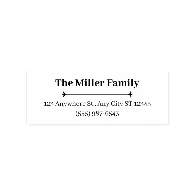 Minimal Family Custom Address Stamp (Imprint)