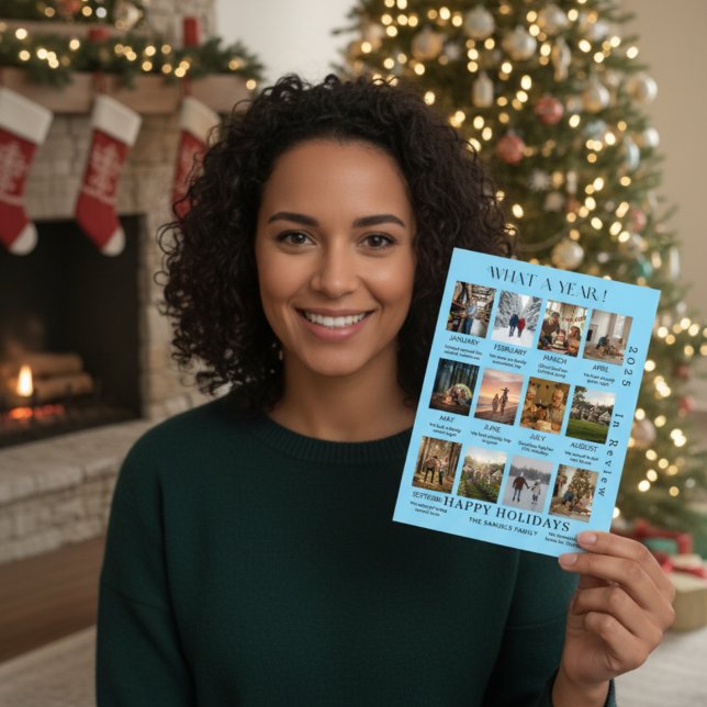 Minimal Family Photo Year In Review Holiday Card (Creator Uploaded)