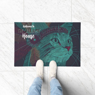 Minimal Fatcat Housewarming Out Door Carpet Doormat