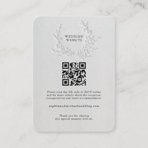 Minimal Faux Blind Deboss Cotton Wedding Enclosure Card