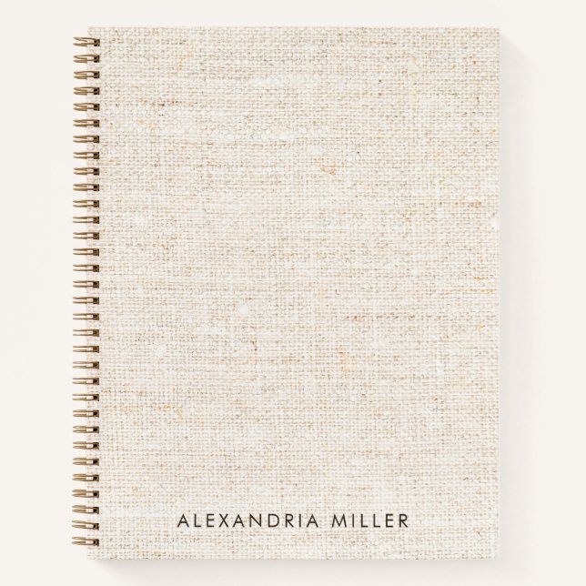 Minimal Faux-Canvas Print Monogram Notebook (Front)