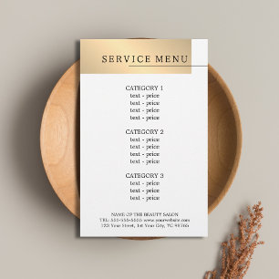 Minimal Faux Gold White Black Line Menu