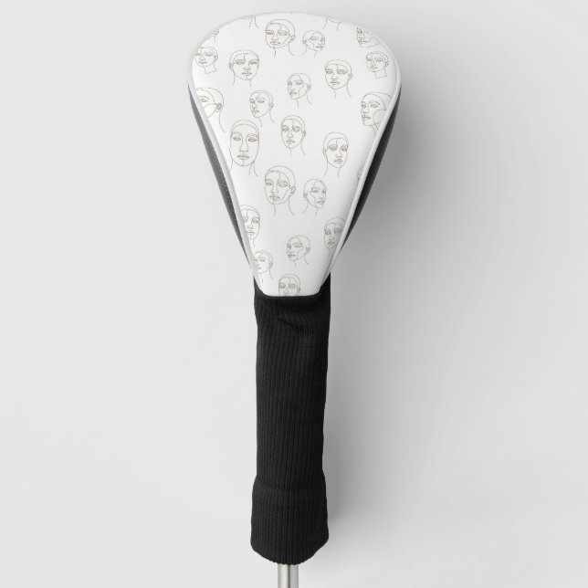 Minimal Female Face Line Pattern (3) Golf Head Cover (Front)
