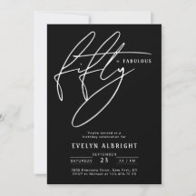 Minimal Fifty and Fabulous 50th Birthday Party