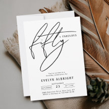 Minimal Fifty and Fabulous 50th Birthday Party