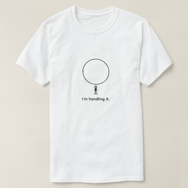 Minimal Figure Under Pressure Abstract Line Art T-Shirt (Design Front)
