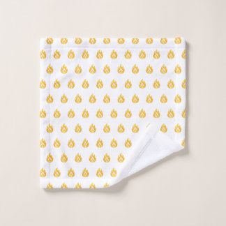 Minimal Fire Flame Icon Hot Lit Aesthetic Graphic Bath Towel Set