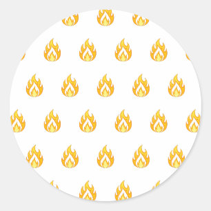 Minimal Fire Flame Icon Hot Lit Aesthetic Graphic Classic Round Sticker