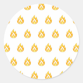 Minimal Fire Flame Icon Hot Lit Aesthetic Graphic Classic Round Sticker