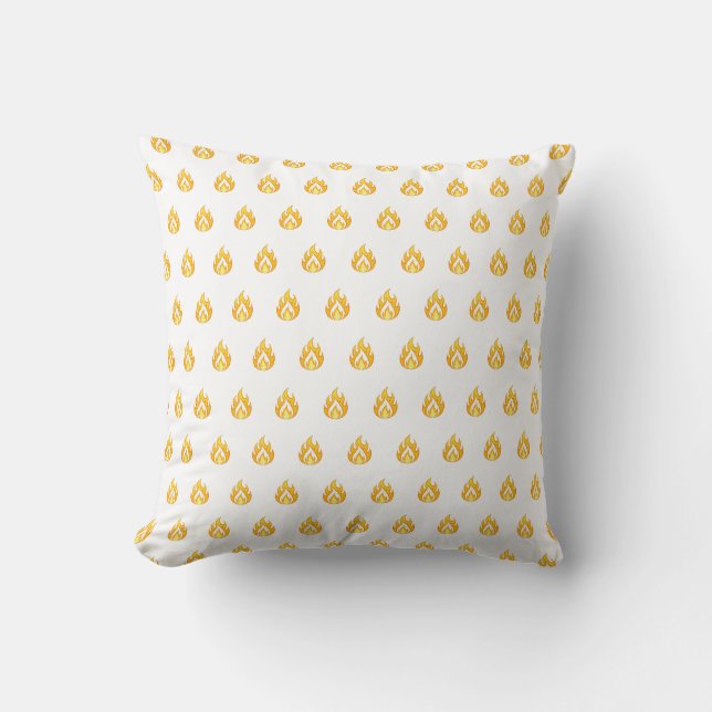 Minimal Fire Flame Icon Hot Lit Aesthetic Graphic Cushion (Front)
