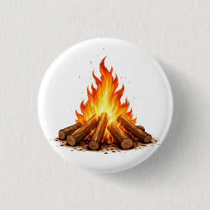 Minimal Fire Illustration 3 Cm Round Badge