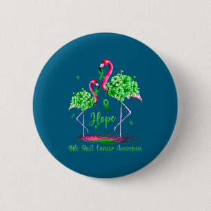 Minimal Flamingo Bile Duct Cancer Awareness 6 Cm Round Badge