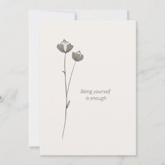 Minimal Flax Card -Being yourself is enough