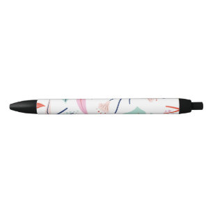 Minimal floral black ink pen