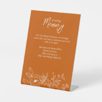 Minimal Floral Botanical Burnt Orange In Memoriam