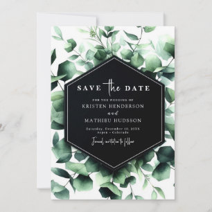 Minimal Floral Eucalyptus Digital Wedding Save The Date