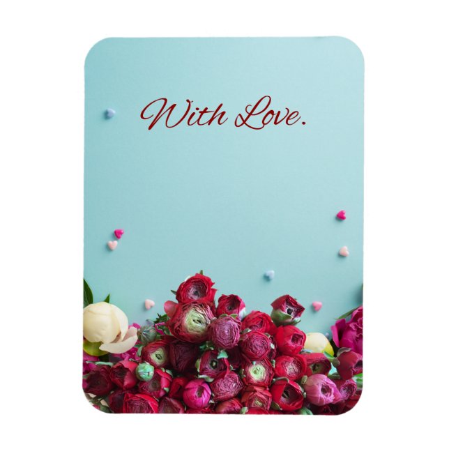 Minimal Floral Greeting Card – With Love Botanical Magnet (Vertical)
