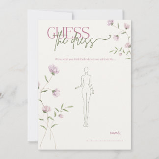 Minimal Floral Guess the Dress Bridal Game Invitation