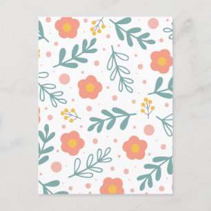 Minimal floral holiday postcard