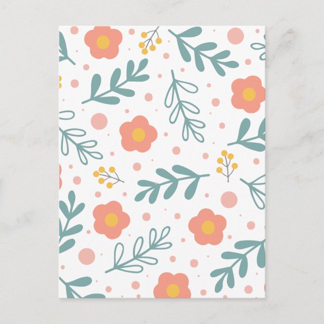 Minimal floral  holiday postcard (Front)