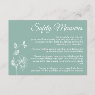 Minimal floral orchids modern safety measures enclosure card