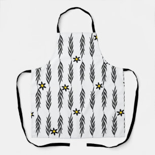 Minimal Floral Seamless Modern Botanical Daisy Pa Apron