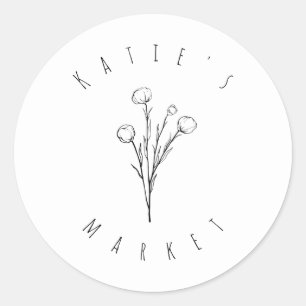 Minimal Floral Sketch Sticker