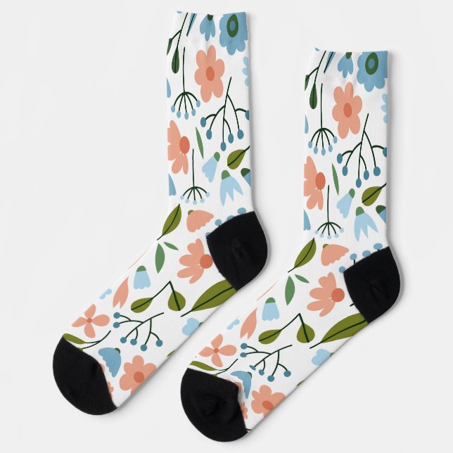 Minimal Floral Spring Socks (Left)