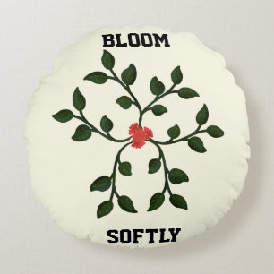 Minimal Floral Vine Elegant botanical Design Round Cushion