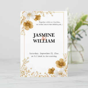 ✨ Minimal Floral Wedding Invitation 💐💍