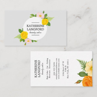 Minimal Floral Wreath Beauty Salon Business Suite Card